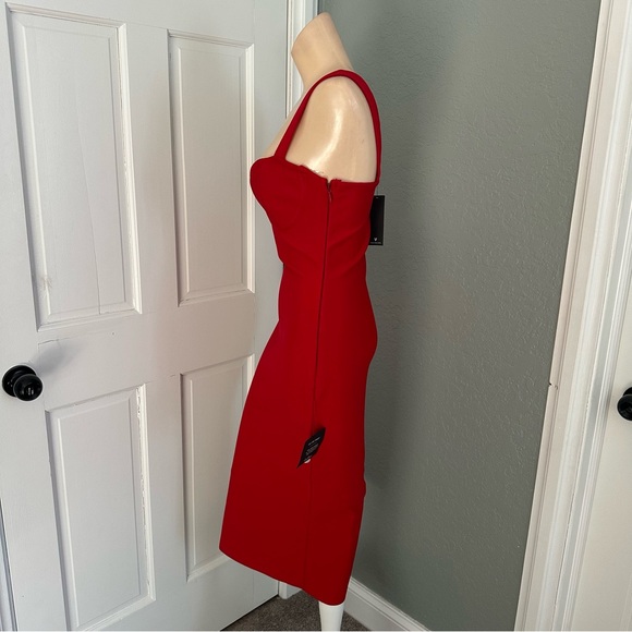 LULU’S DIVINE SILHOUETTE BANDAGE BUSTIER BODYCON DRESS - Picture 10 of 14